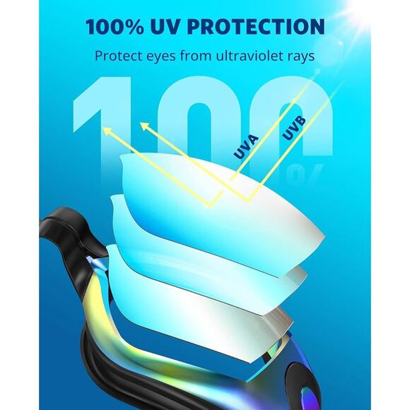 Anti-Fog Swimming Goggles with UV Protection & Adjustable Strap - Picture 2 of 4